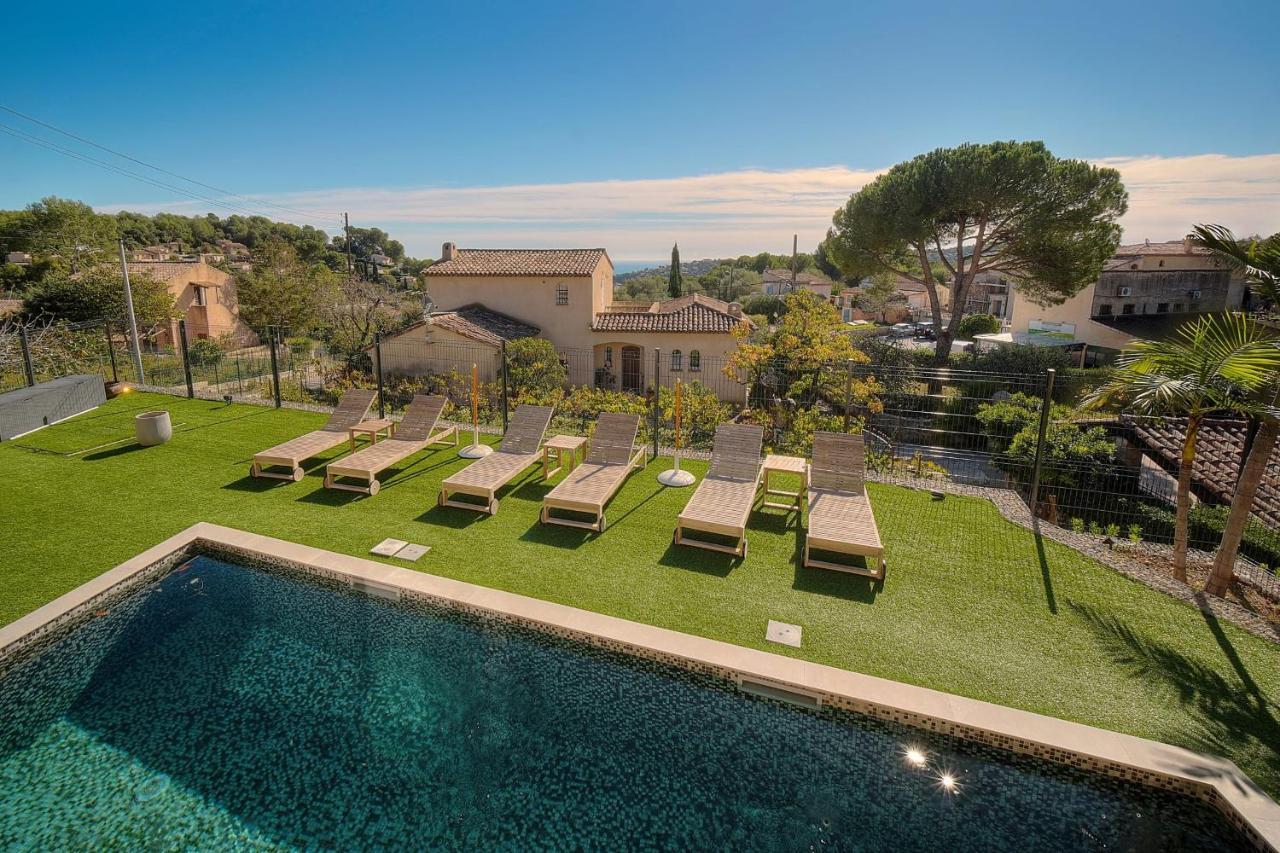 Immogroom - Superbe Villa - Piscine - Vue Mer - Parking - Clim Vallauris Dış mekan fotoğraf